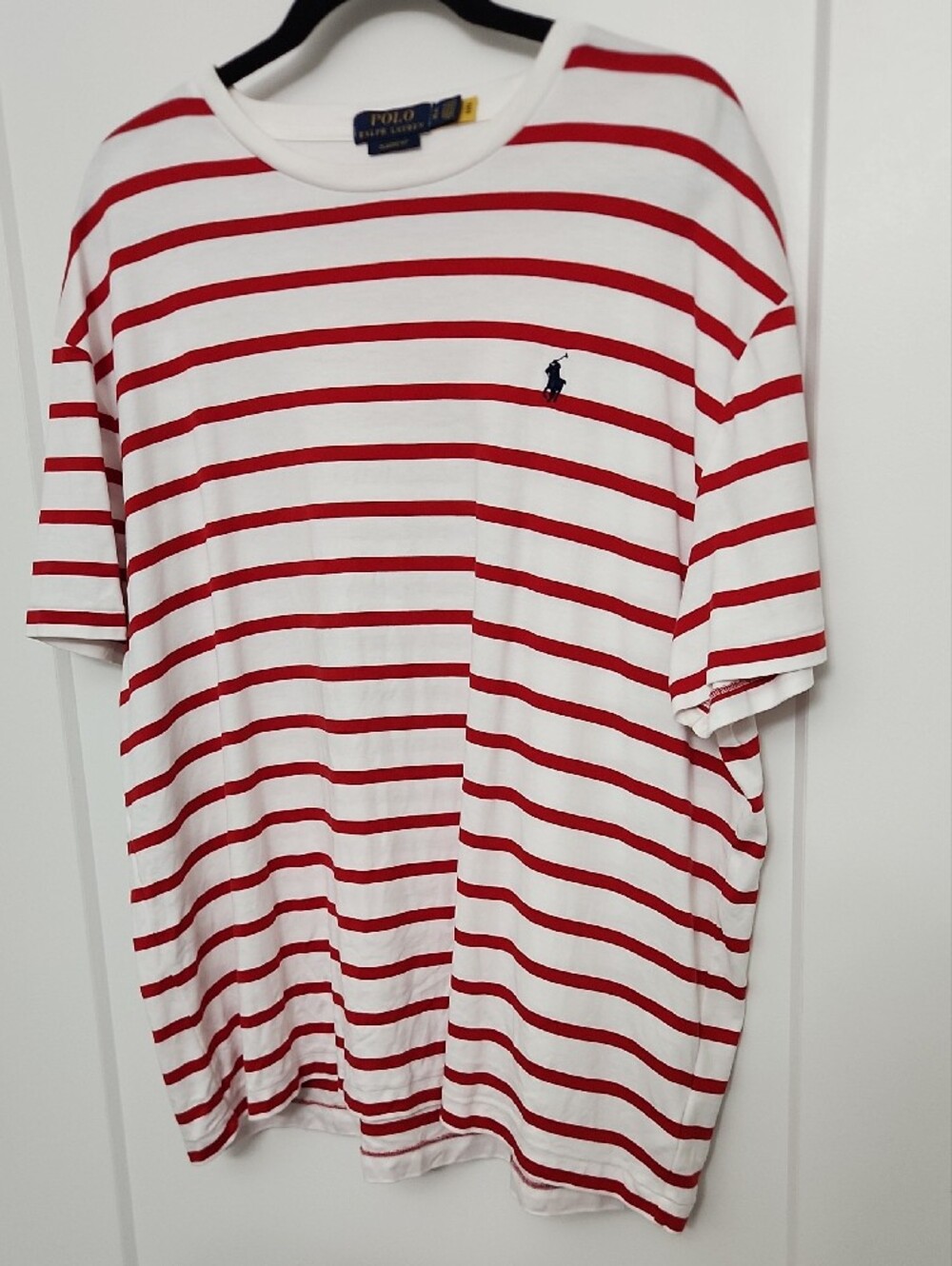 Polo by Ralph Lauren White Tee with Red Stripes and Navy Pony - Picture 4 of 5